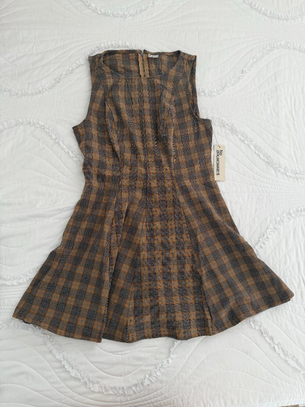 No Boundaries Fit and Flare Plaid Mini Dress !Viral!